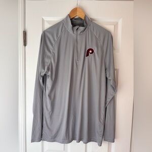 Philadelphia Phillies Cooperstown Stretch Mens Quarter Zip Pullover size large